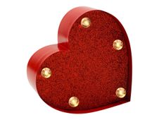 Legami - Mini lampe décorative - lumière blanche chaude - cœur rouge à paillettes