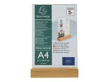 Exacompta - Porte-visuel avec socle en bois - A4 vertical - double face