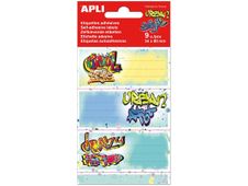 Apli Grafitis - 9 Étiquettes scolaires - 36 x 81 mm