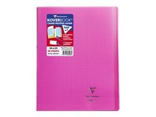 Clairefontaine Koverbook - Cahier polypro 24 x 32 cm - 48 pages - grands carreaux (Seyes) - rose
