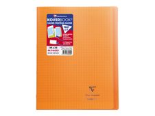 Clairefontaine Koverbook - Cahier polypro 24 x 32 cm - 48 pages - grands carreaux (Seyes) - orange