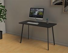 Bureau home office HOPM - 114 x 60 cm - pied noir et plateau noir