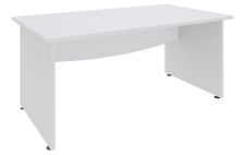 Bureau droit DUAL - L140 - Pieds blanc - plateau blanc