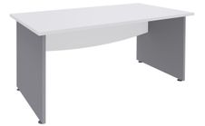 Bureau droit DUAL - L140 - Pieds Alu - plateau blanc