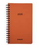 Agenda à spirale Interplan Calvi - 1 semaine sur 2 pages - 9 x 16 cm - marron - Brepols