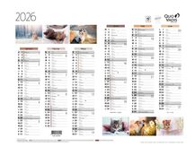 Quo Vadis - Calendrier Fantaisie 6 mois par face - 27 x 21 cm - animaux