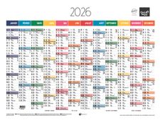 Quo Vadis Arc en Ciel - Calendrier 12 mois par face - 55 x 40,5 cm