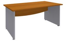 Bureau droit DUAL - L180 - Pieds Alu - plateau imitation Merisier