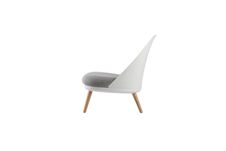 Fauteuil COCOON - Pied en hêtre massif - gris et blanc