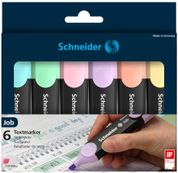 Schneider Job Pastel - Pack de 6 surligneurs - couleurs assorties