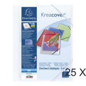 Exacompta Kreacover - 25 Chemises à 3 rabats personnalisables - blanc