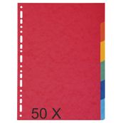 Exacompta - Pack de 50 intercalaires 6 positions - A4 - couleurs assorties (carte recyclée)