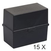 Exacompta - 15 Boîtes à fiches - A5 - pour 200 cartes - noir
