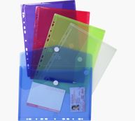 Exacompta - 5 Pochettes perforées à scratch - A4 - couleurs assorties