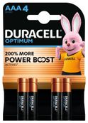 DURACELL Optimium - 4 piles alcalines - AAA LR03