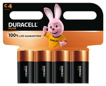 DURACELL 100% Plus - 4 piles alcalines - C LR14