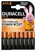 DURACELL 100% Plus - 8 piles alcalines - AA LR06 