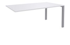 Bureau simple IRIS - L160 cm - Plan suivant - Pieds aluminium - plateau Blanc perle