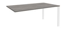 Bureau simple IRIS - L160 cm - Plan suivant - Pieds blanc - plateau imitation Chêne gris