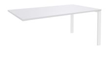 Bureau simple IRIS - L180 cm - Plan suivant - Pieds blanc - plateau Blanc perle