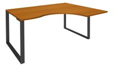 Bureau compact LOFTER - L160 cm - Retour à droite - Plateau imitation Merisier - pied Carbone - (pied de renfort obligatoire à rajouter - non inclus)