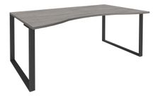 Bureau vague symétrique LOFTER - L180 cm - Plateau imitation chêne gris - pied Carbone