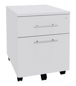 Caisson mobile IRIS - L43 x H56 x P60 cm - 2 tiroirs - Blanc perle