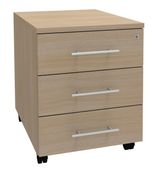 Caisson mobile IRIS - L43 x H56 x P60 cm - 3 tiroirs - imitation Chêne clair