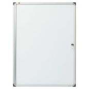 Nobo - Vitrine d'intérieur extra plate - 9 feuilles A4 - surface magnetique - porte battante - 73 x 98 x 2,5 cm