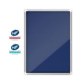 Nobo - Vitrine d'affichage - 9 feuilles A4 - surface en feutre bleu - porte battante - 70,8 x 96,9 x 4,3 cm