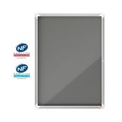 Nobo - Vitrine d'affichage - 9 feuilles A4 - surface en feutre gris - porte battante - 70,8 x 96,9 x 4,3 cm