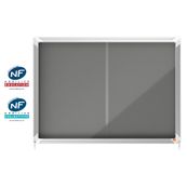 Nobo - Vitrine d'affichage - 8 feuilles A4 - surface en feutre gris - porte coulissante - 92,2 x 66,5 x 6,3 cm