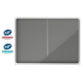 Nobo - Vitrine d'affichage - 18 feuilles A4 - surface en feutre gris - porte coulissante - 135,2 x 96,7 x 6,3 cm