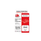 UPrint - Ruban d'étiquettes auto-adhésives pour Brother TZe211 - 1 rouleau (6 mm x 8 m) - fond blanc écriture noire