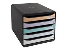 Exacompta Aquarel - Module de classement 5 tiroirs - noir/pastel glossy