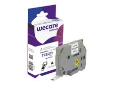 Wecare ruban d'étiquette compatible Brother TZE211 - 1 rouleau (0,6 cm x 8 m) - fond blanc écriture noire