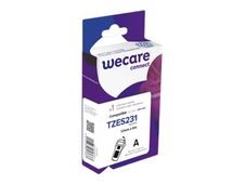 Wecare ruban d'étiquette compatible Brother TZE231 - 1 rouleau (1,2 cm x 8 m) - fond blanc écriture noire