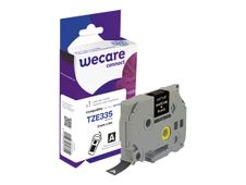 Wecare ruban d'étiquette compatible Brother TZE335 - 1 rouleau (1,2 cm x 8 m) - fond noir écriture blanche