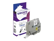 Wecare ruban d'étiquette compatible Brother TZE241 - 1 rouleau (1,8 cm x 8 m) - fond blanc écriture noire