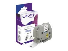 Wecare connect - Ruban d'étiquettes auto-adhésives pour Brother TZE151 - 1 rouleau (24 mm x 8 m) - fond transparent écriture noire