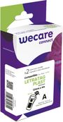 WECARE - lot de 2 Rubans d'étiquettes auto-adhésives pour DYMO LETRATAG PLAST - S0721610 -  rouleau (12 mm x 4 m) - fond blanc écriture noire