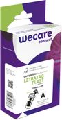 WECARE - lot de 2 Rubans d'étiquettes auto-adhésives pour DYMO LETRATAG PLAST - S0721530 -  rouleau (12 mm x 4 m) - fond transparent écriture noire