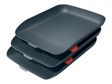 Leitz Cosy - 3 Corbeilles à courrier plastique - gris