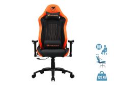 Fauteuil gamer EXPLORE - accoudoirs réglables - appuie-tête intégré - noir/orange
