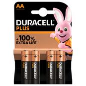 DURACELL 100% Plus - 4 piles alcalines - AA LR06 