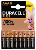 DURACELL 100 % Plus offre spéciale - 8 piles alcalines - AAA LR03
