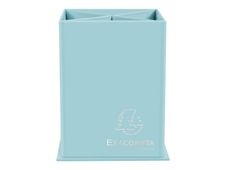 Exacompta Aquarel - Pot à crayons en carton - 4 compartiments - bleu pastel