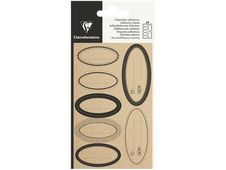 Clairefontaine - 28 Étiquettes adhésives ovales kraft noir - 8 x 16 cm