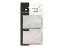 Clairefontaine - 10 Étiquettes cadeau - paillettes blanches/holographique - 8 x 16 cm