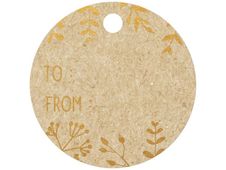 Clairefontaine - 12 Étiquettes cadeau kraft - rond - 8 x 16 cm